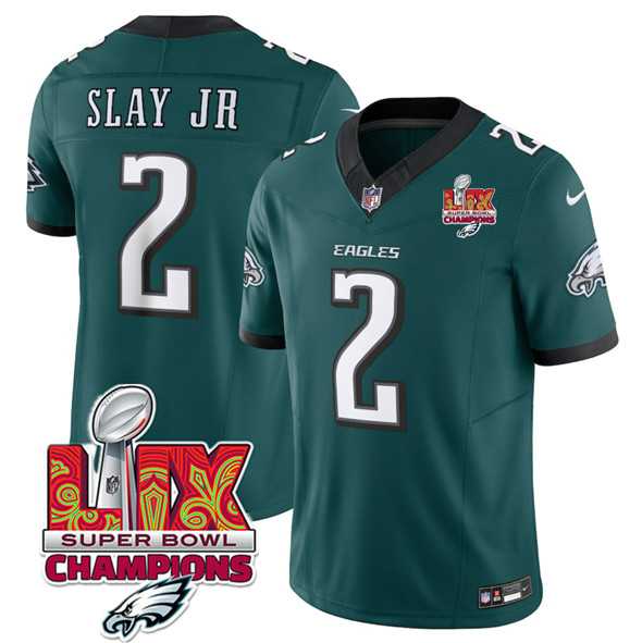Men & Women & Youth Philadelphia Eagles #2 Darius Slay JR Green 2025 Eagles Logo Super Bowl LIX Patch New F.U.S.E. Vapor Limited Stitched Jersey Dzhi->philadelphia eagles->NFL Jersey